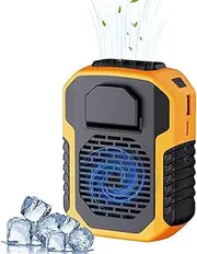 Portable Fan 6000mAh Rechargeable, Portable Mini Waist Fan with 3 Speeds Blue Collar Breeze with Phone Charging, Flashlight Wearable Personal Clip Belt Fan for Outdoor Camping Travel Power