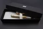 Maya Gold Silver Ball Pen Blue Ink Parker Refill Handmade in Italy