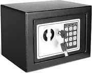 Fireproof and Waterproof Electronic Safe - 2 Urgent Keys, Mounting Screw, 2 Double Steel Bolts - Wall or Furniture Safe, 23 x 17 x 17 cm