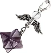 [BEBEMOKO] Angel Wings Pendant DIY Necklace Pendants Decor Earring DIY Charms Gemstone Dangle Charms Gold Jewelry DIY Pendant Purse Charms Jewlery Jewelry Pendants Decors Crystal Purple