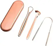 3pcs/Set Tongue Cleaner Scraper Set Stainless Steel Tongue Toothbrush Oral Tongue Scraper Cleaning Coated Fresh Breath Tool