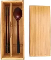 Bamboo Chopsticks Storage Box, Storage Box Container Reusable Chopsticks Box Tableware Spoon Cage for Steak Knives Restaurant Kitchen Countertop Dining Table