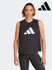 adidas Black Train Essentials Big Logo Training Vest Top (K95142) | $53