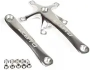 Litepro Folding Bike Crankset Ultra-Light Square Crank 170MM CNC Aluminum Alloy BMX Bicycle 130BCD Chainwheel Parts Accessory (White)
