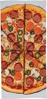 [LQPMNK] Bath Towel, I Love Pizza Print Bath Wrap Bath Sheet Absorbent Bath Towel Soft Texture Towel Polyester Bath Towel