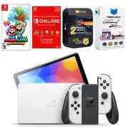 Nintendo Switch White OLED + Mario & Luigi: Brothership + NSO 1 Year Membership