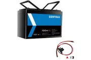 Gentrax 12V 100Ah Lithium Battery + 3* 50A 1.8m Connector Cable M8 Lug