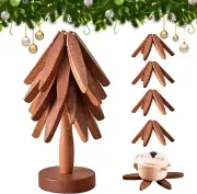 Wooden Trivets for Hot Dishes, Tree Shape Trivet Set, Foldable Kitchen Wooden Tr