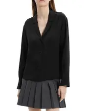 Theory Silk Button Up Blouse