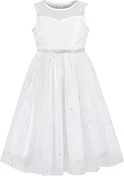 [Sunny Fashion] Girls Dress Flower Lace Top Burgundy Gradient Skirt Sleeveless Size 6-14 Years