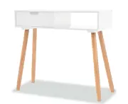 vidaXL Console Table Solid Pinewood 80x30x72 cm White