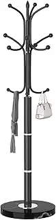 Snaikor Metal Coat Rack Freestanding, Sturdy Coat Rack Stand with Natural Marble Base, Coat Racks Tree Hats Hanger Holder Stand for Entryway, Hallway(12 Hooks)