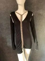 IMMACULATE - NEW WITH TAGS - RELIGION BEADED TOP BLACK - SIZE 2