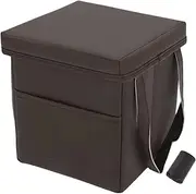 X AUTOHAUX Car Trash Can 1 Pc Garbage Bag Middle Seat Faux Leather Trash Bin Mocha Brown 1 Pcs (S)