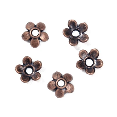 500 Antiqued Copper 6 mm Flower Bead Caps For 6-8 mm Beads 591