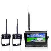 Elinz Digital Wireless 7" Splitscreen Monitor 2x CMOS Reversing Camera 12V 24V 2.4GHz
