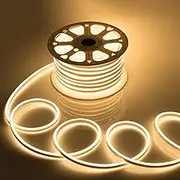 Pemedor 65.6FT/20M Neon LED Strip Light 220V Flexible Fairy String SMD2835 High Brightness 120 LEDs Outdoor Waterproof Holiday Decor Neon lamp Warm Cold White High Safety LED Light