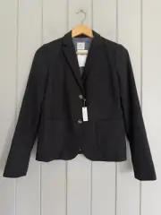 NWT Gap Academy Blazer 6 Charcoal Gray Wool Blend Italian Fabric Lined NEW