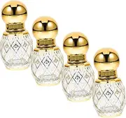 IWOWHERO 4pcs Glass Cosmetic Bottle Perfume Roller Bottles Roller Perfume Bottles Empty Roller Bottle Perfume Bottles Empty Sample Bottle Oil Bottles Refillable Perfume Refill Bottle Travel