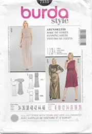 B221 BURDA 7335: DRESS SIZE 8-20 SEWING PATTERN