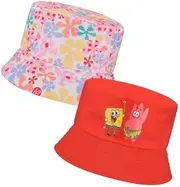 [UNITED LABELS AG] Childrens Kids Character Spongebob Reversible Bucket Hat Festival Beach Sun Hat Boys Girls Summer Hat 8-12 Years, Orange Reversible, 8-12 Years