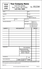 Custom Small Service Order Forms / 2 Part Carbonless / 4.25" x 7" / TMG128