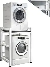 Adjustable Height Dryer Stand with Dishwasher Storage Shelf Space Saving Laundry Room