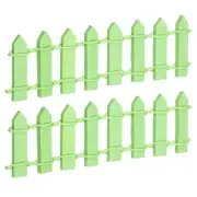 2pcs Miniature Garden Fence 3.9 Inch Mini Ornament Wood Picket Fence Green