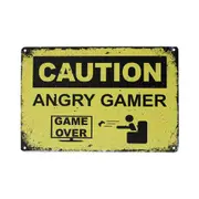 2xtin Sign Caution Angry Camer Metal Tin Sign Vintage Retro Man Cave 200x300mm