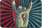 MASSIKOA Hand in Rock Roll Sign Non Slip Backing Entrance Mat Floor Mat Rug Indoor Outdoor Front Door Bathroom Mats 23.6 x 15.7 Inch