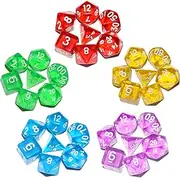 DND Dice 5×7 Sets, 35Picecs Transparent Rainbow Polyhedral DND Dice for RPG MTG Table Game Dice