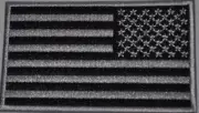 United States USA Flag Patch W/ VELCRO® Brand Fastener Reverse Gray & Black