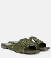 [Gucci] Gucci Interlocking G GG Canvas slides AU 7 green