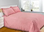 Sapphire Collection SC Pink Candlewick Bedspread Traditional Bed Throw Size Single Double & King (Single)
