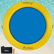 ACOMUZI 8FT Water Hammock Inflatable Floating Dock,Round Pool Hammock for Pool and Lake,Heavy Duty Lake Floats Inflatable Raft for Adults