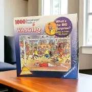 WASGIJ? Soccer Madness Ravensburger 1000 Pc Jigsaw Puzzle Sealed But Ripped