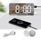 Loud Alarm Clock with Bed Shaker Mirror Face LED Display Heavy Sleepers Deaf