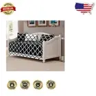 Luxury 5-Piece Black & White Quilted Daybed Bedspread Set - Machine Washable