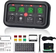 8 Gang Switch Panel - Universal 12V Circuit Control Relay System with LED On-Off