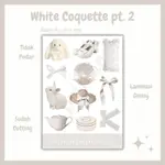 KISSCUT 貼紙純粹裝飾美學紮染主題白色 COQUETTE PT.2 奶油 COQUETTE