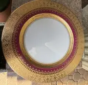 FABERGE IMPERIAL HERITAGE BURGUNDY DINNER PLATE NEW WITH STICKER/TAG