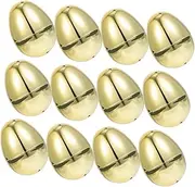 Kisangel 12Pcs Fillable Golden Eggs Plastic Eggs for Decoration Goodie Baskets Classroom Prizes Egg Hunt Supplies for Celebrations