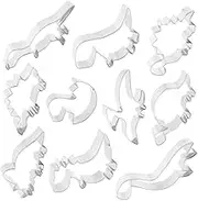 MAGICLULU 10Pcs Dinosaur Cookie Cutter for Baking for Cookies Cakes and Fried Eggs Multi Functional Kitchen Tool