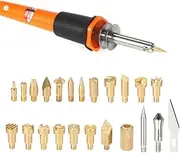 30W 24PCS Wood Pyrography Tool Set Wood Burning Kit Woodburning Tips Hobby Craft Soldering Iron Pen Tools for Wood Burning/Carving/Embossing with Assorted Soldering Tips 220V BBZY