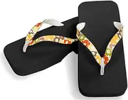 Hajime(一歩) [One Step] [Hajime] Geta Clogs, Soft and Water Resistant, Sponge 10.6 inches (27 cm), BK/Large Flower 4, Large Flower 4 (Flower 4/27), flower 4, 27.0 cm