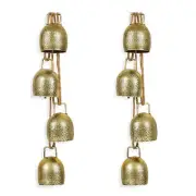 2Sets Christmas Bells Metal Rustic Hanging Bells with Ropes Vintage9868