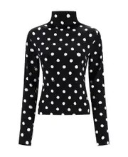 polka-dot print satin blouse IT38,IT36 Black