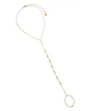 By Adina Eden Cubic Zirconia Multi Embedded Bezel Hand Chain OS