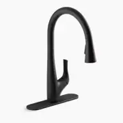 New Kohler Bevin K-R43210-BL Pull-Down Kitchen Faucet, Matte Black