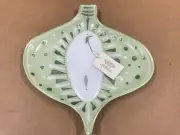 New 2008 Lori Siebert for Silvestri Hand-Blown Glass Fusion Tray - Green